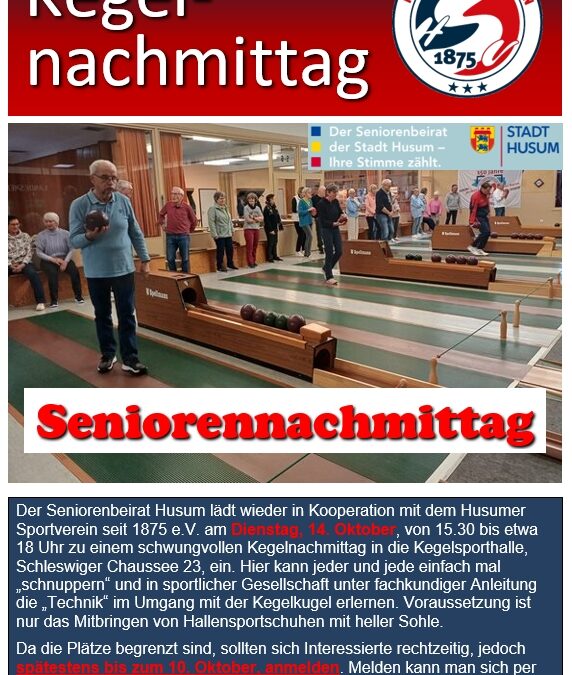 Kegelnachmittag für Senioren – HSV und Seniorenbeirat laden ein!
